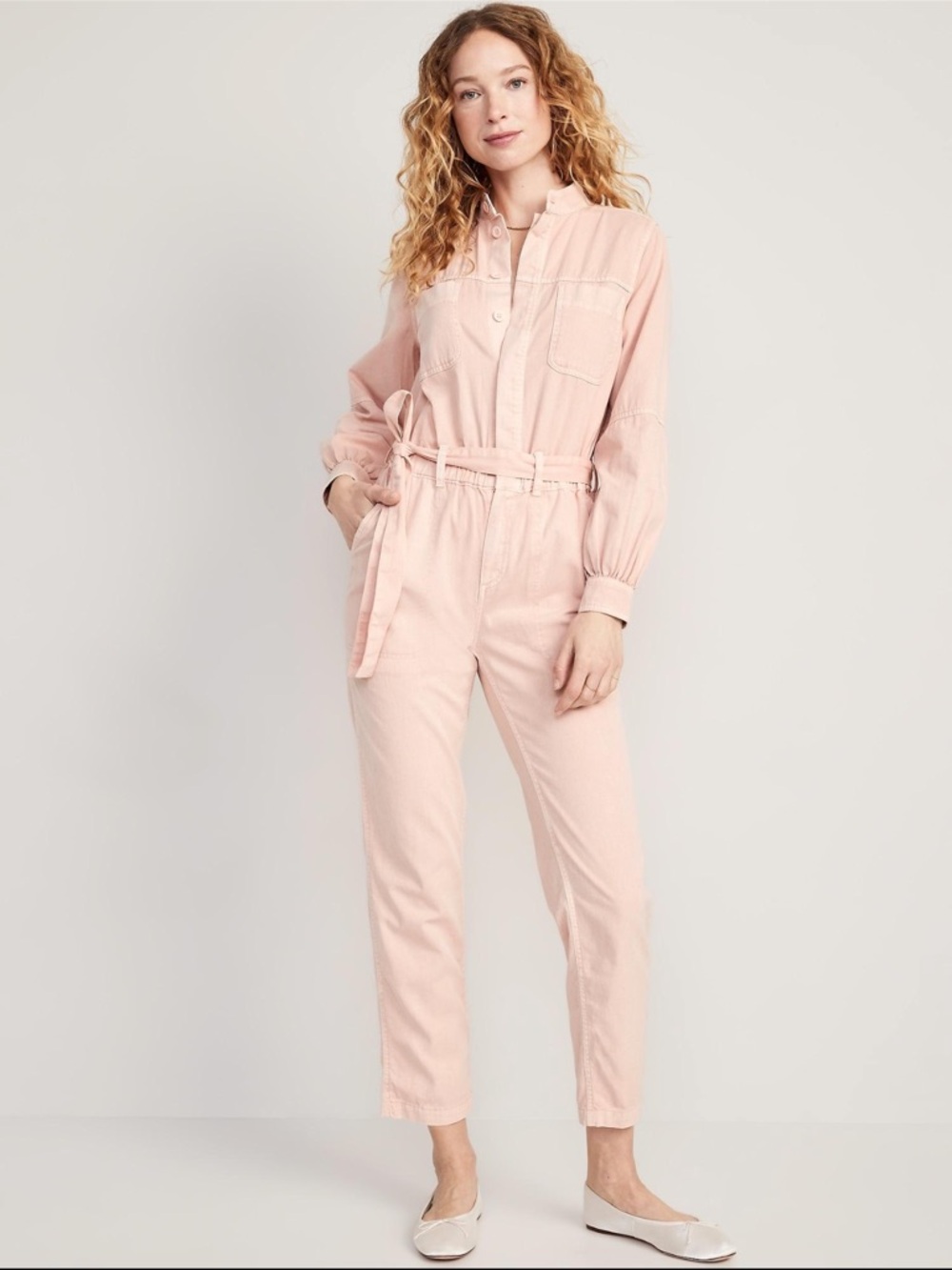 Old Navy NWT Utility Tie-Waist Jumpsuit – Blush Pink – Size S